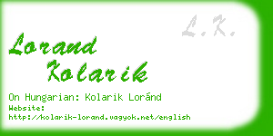 lorand kolarik business card